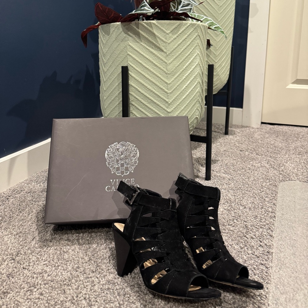 Vince Camuto Black Strappy Heeled Sandals